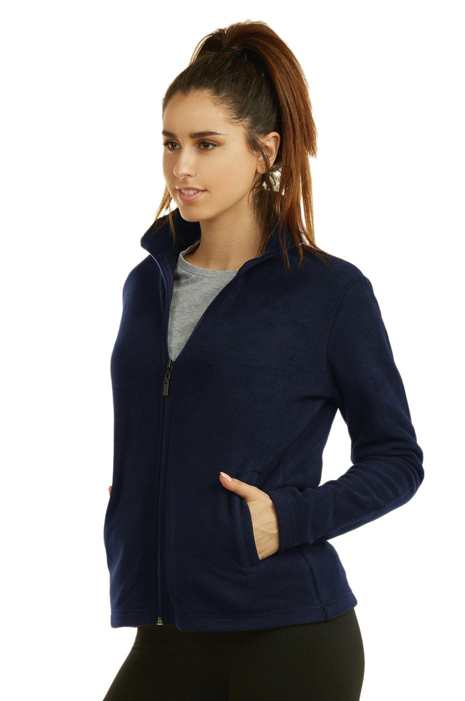 Sofra Women's Polar Fleece Full Zip Up Winter Jacket