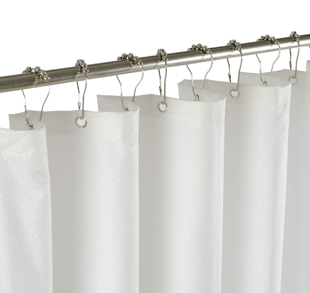 Mrs Awesome Embossed Microfiber Shower Curtain Liner 70 x 72 inches, Soft Fabric Shower Curtain Washable and Water Repellent,70x72, Cream