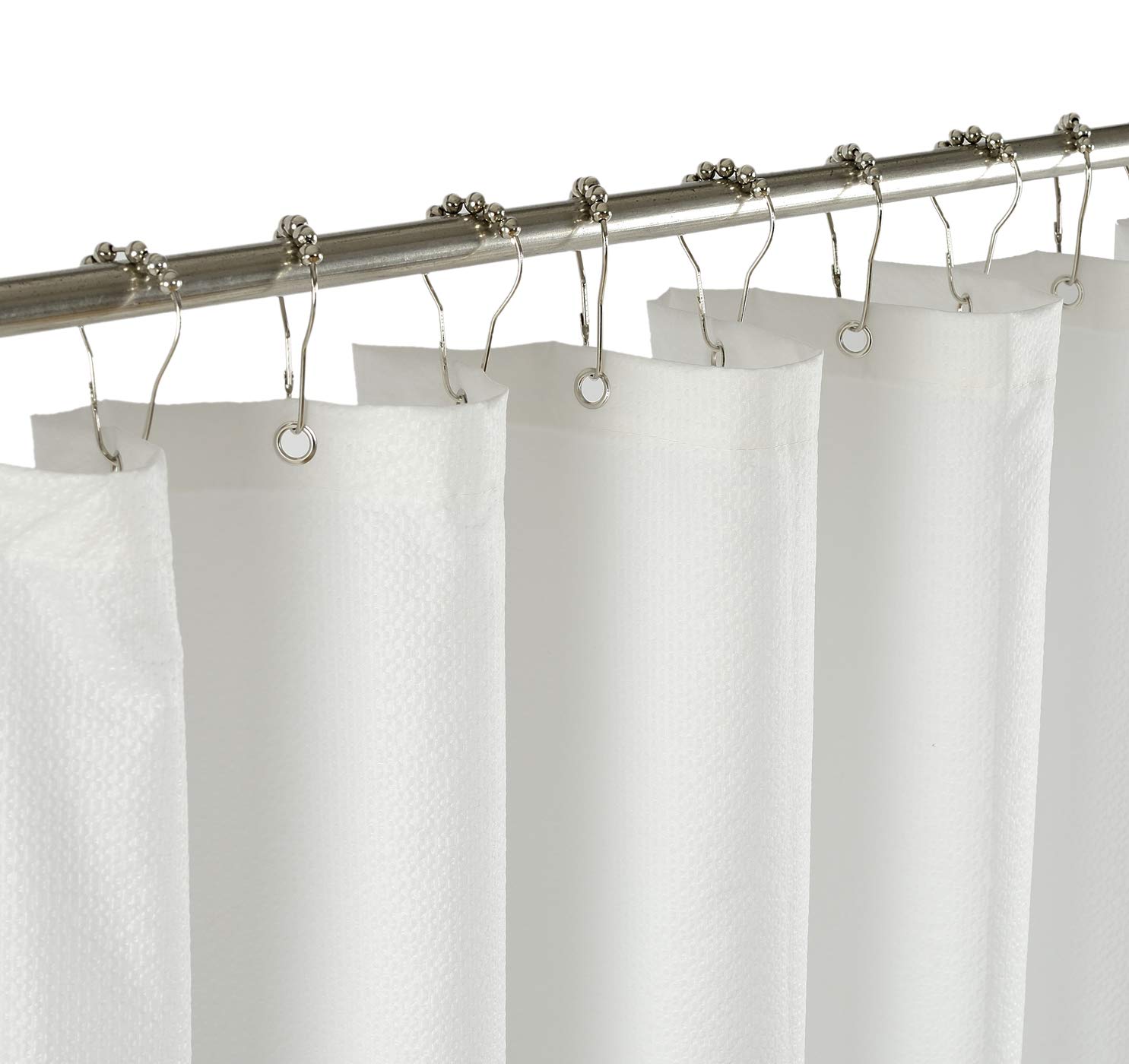 Mrs Awesome Embossed Microfiber Shower Curtain Liner 70 x 72 inches, Soft Fabric Shower Curtain Washable and Water Repellent,70x72, Cream