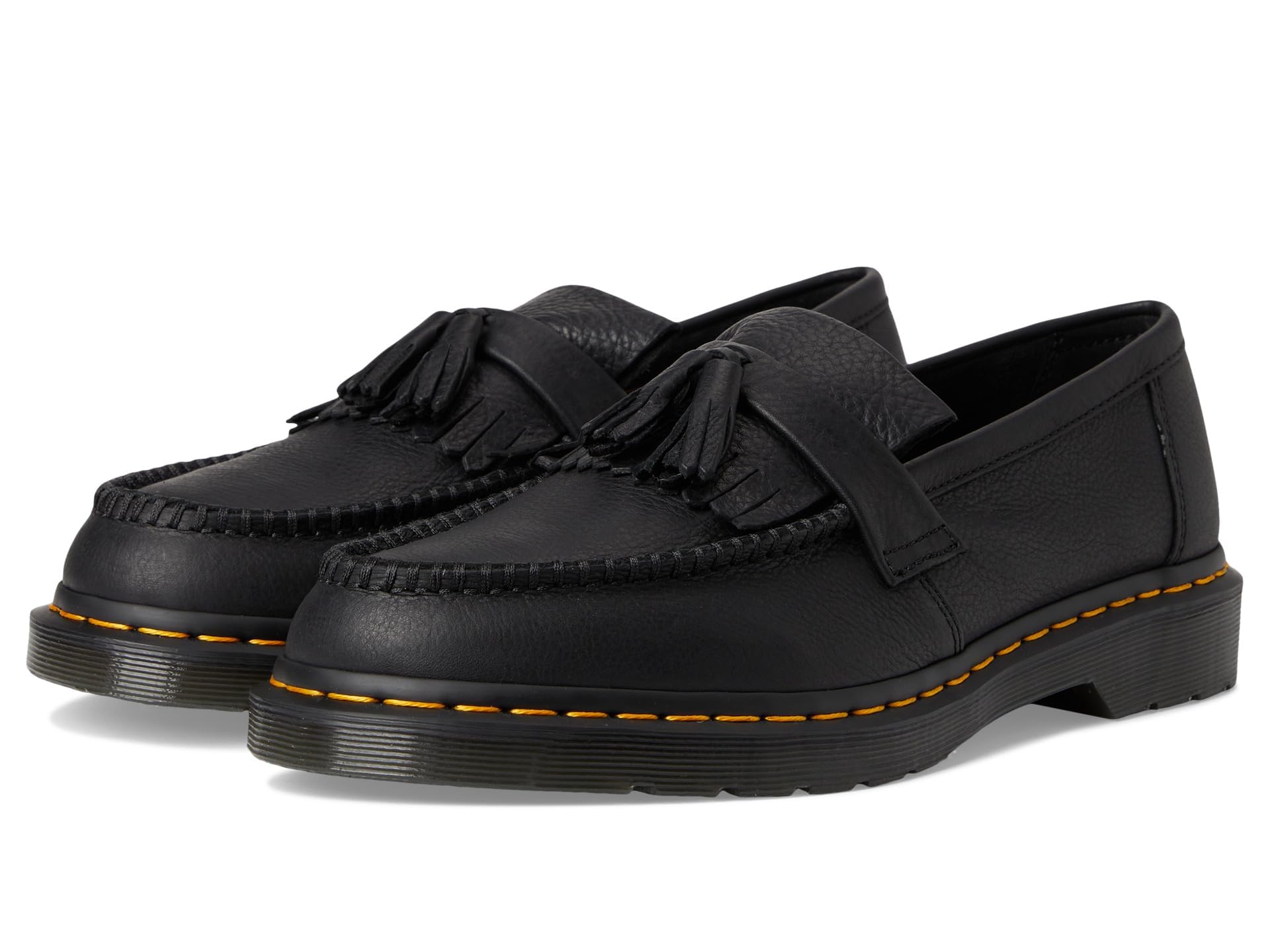 Dr. Martens Unisex Adult Adrian Yellow Stitch Leather Loafers