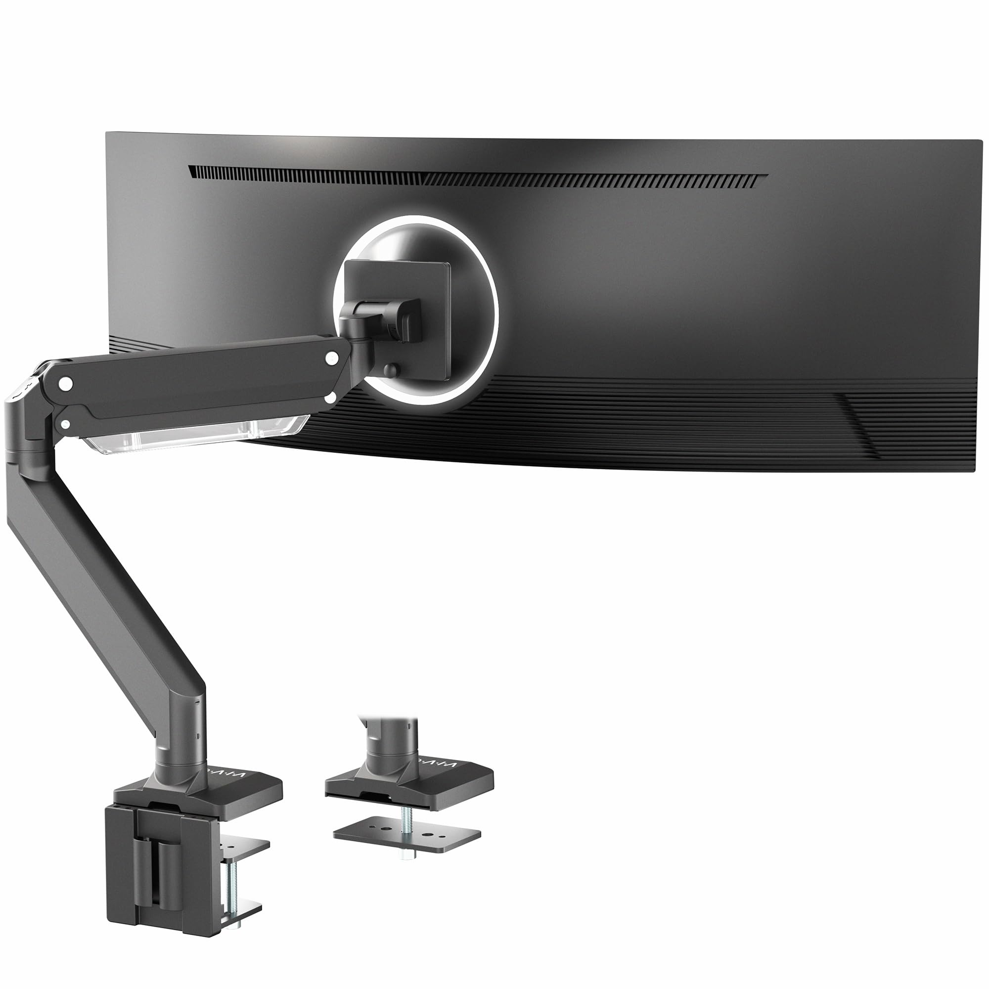 VIVO Premium Aluminum Tall Extended Monitor Arm for Ultrawide Monitors up to 49 inches and 33 lbs, Single Desk Mount Stand, Pneumatic Height Adjusting, Max VESA 100x100, Black, STAND-V101GT