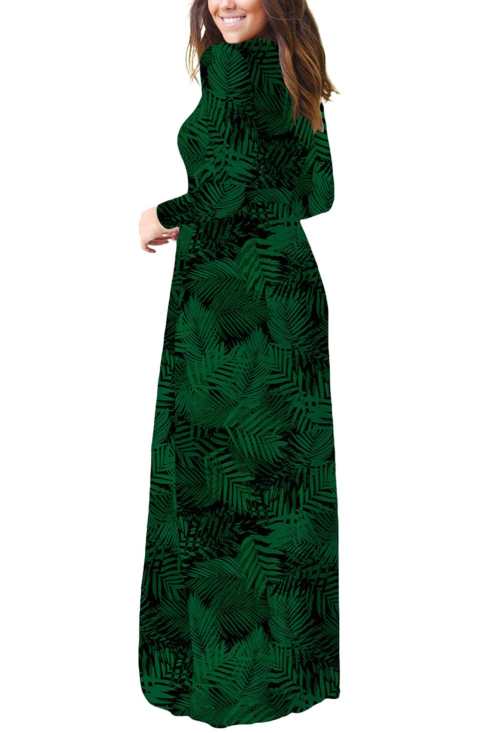 EUOVMY Women's Long Sleeve Loose Maxi Dresses Casual Long Dresses with Pockets