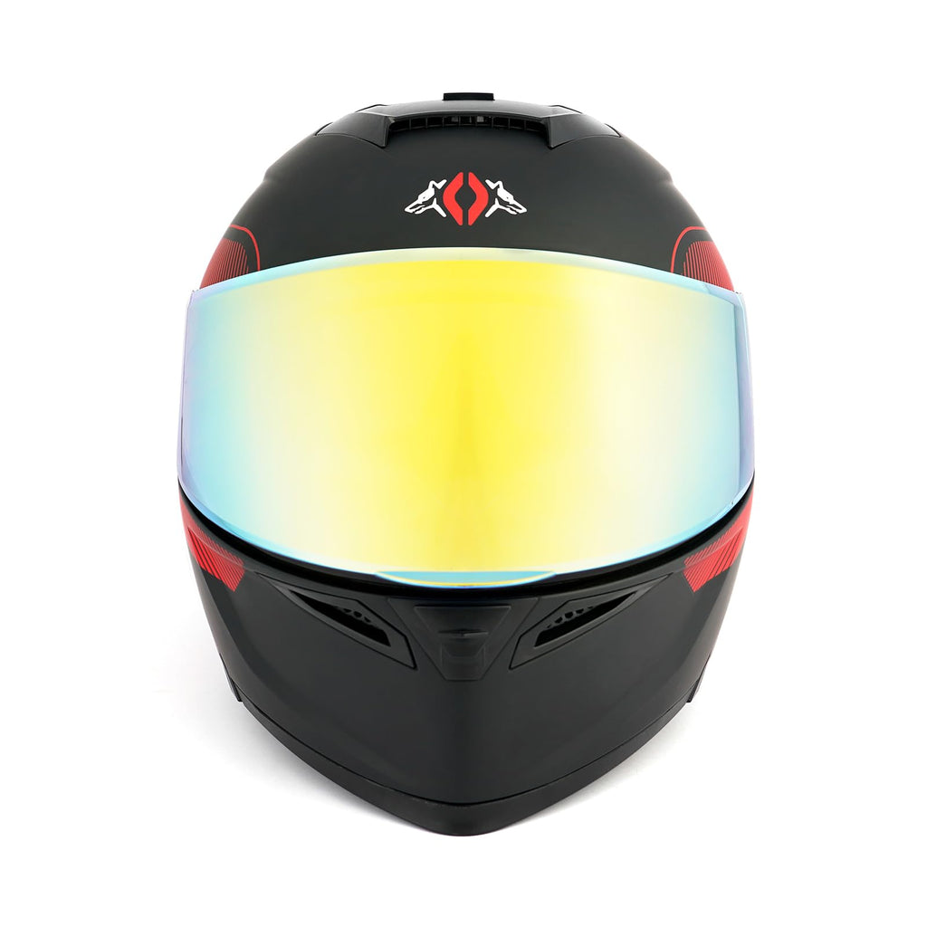 Orthrus Modular LED Full Face Motorcycle Helmet - DOT Approved Flip-Up Dual Visor Sun Shield & Bluetooth Ready for Adults Men Women - Street Bike/Motocross (Dobermann Gold, S)