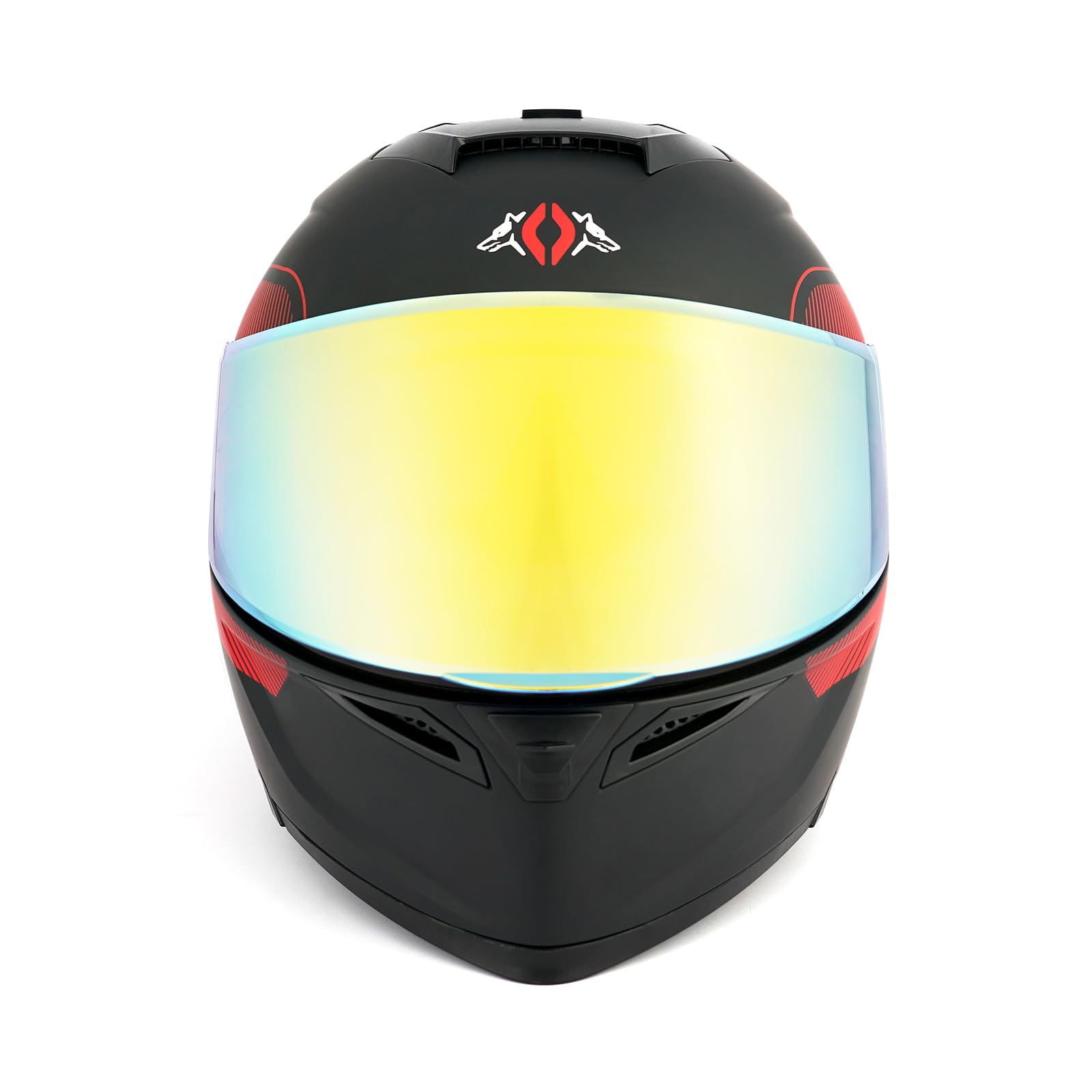 Orthrus Modular LED Full Face Motorcycle Helmet - DOT Approved Flip-Up Dual Visor Sun Shield & Bluetooth Ready for Adults Men Women - Street Bike/Motocross (Dobermann Gold, S)