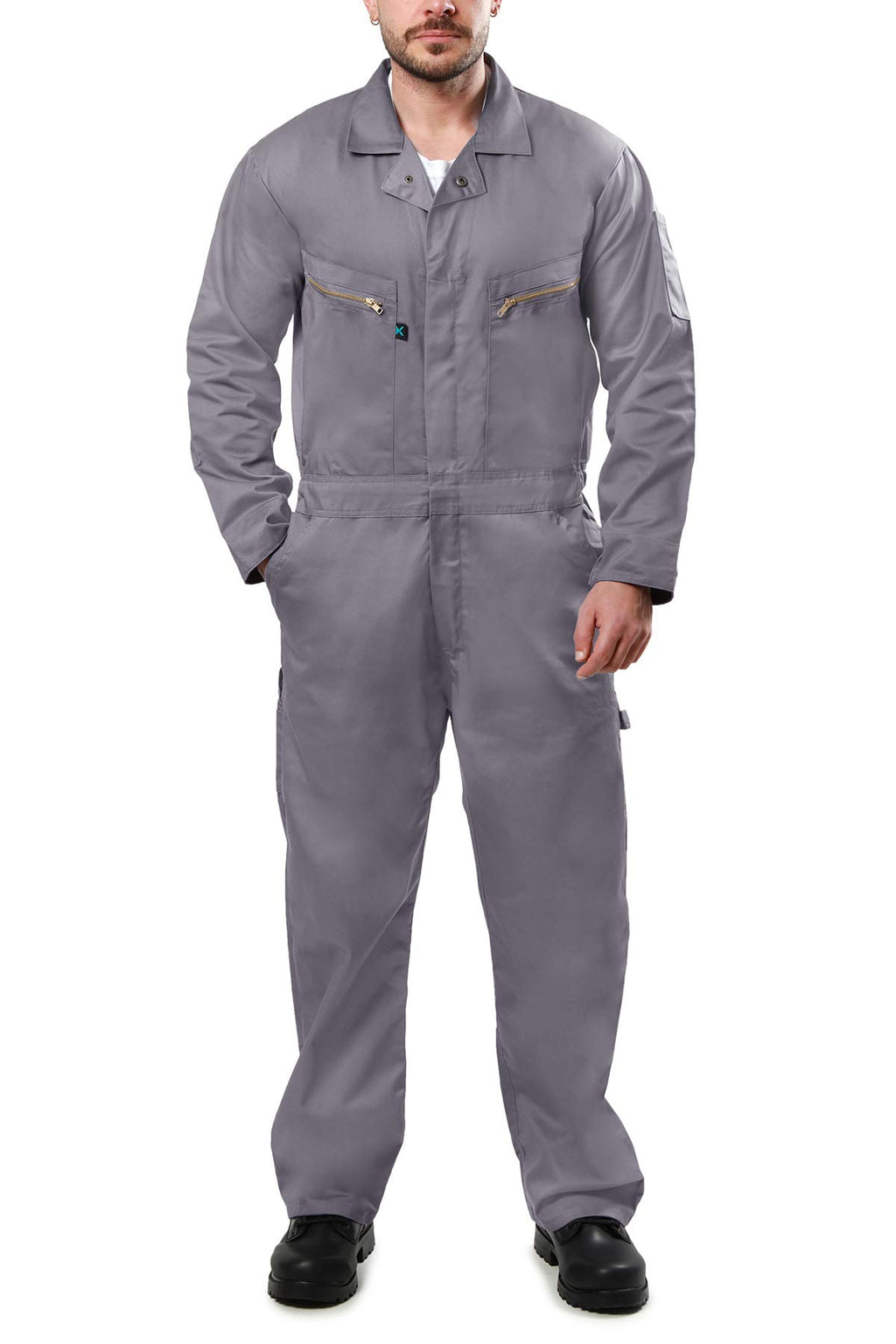 Kolossus Pro-Utility Cotton Blend Long Sleeve Coverall with Zippered Frontal Pockets