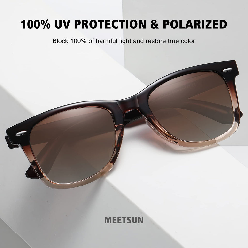 MEETSUN Retro Polarized Sunglasses for Women Men Classic Mirror Lens Driving Trendy Sun Glasses UV Protection (3 Pack)
