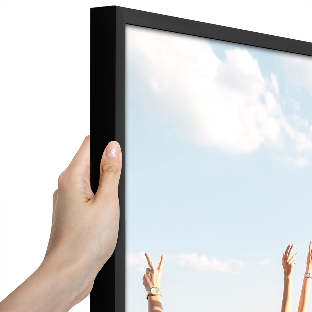 Americanflat 5x7 Picture Frame with Shatter-Resistant Glass - Soho Collection - Gallery Style Deep Molding Picture Frames for Tabletop and Wall Display - Black
