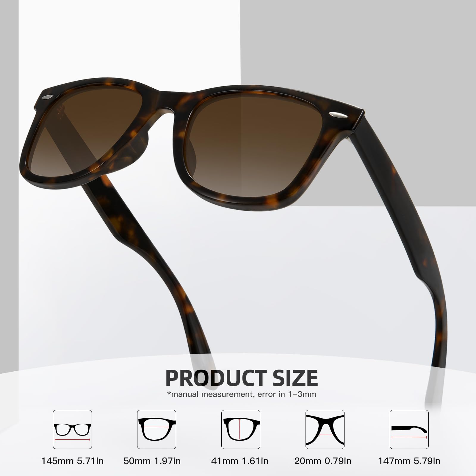 MEETSUN Retro Polarized Sunglasses for Women Men Classic Mirror Lens Driving Trendy Sun Glasses UV Protection (3 Pack)