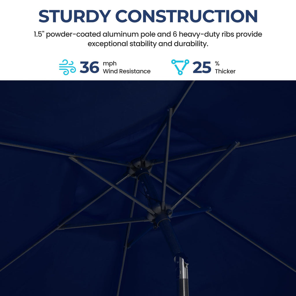 SUNVIVI OUTDOOR Outdoor Patio Umbrella, Patio Umbrella, Market Umbrella, Large Outdoor Umbrella, Metal Pole Umbrella with Push Button Tilt and Crank, Polyester Canopy
