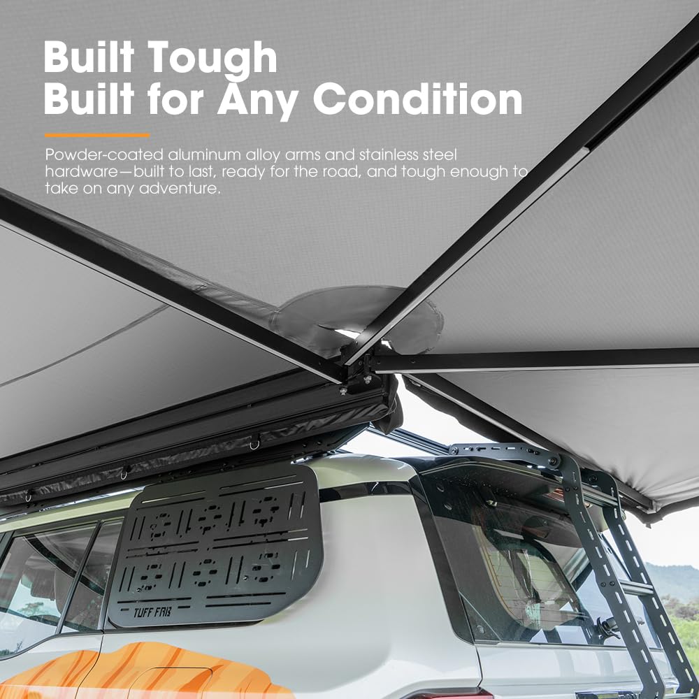 SanHima Vehicle Awning 4.6ft x 6.6ft - Roof Rack Pull Out Side Awning 30ft² Sun Shade UPF50+ Weatherproof for Camping Car SUV Truck Van