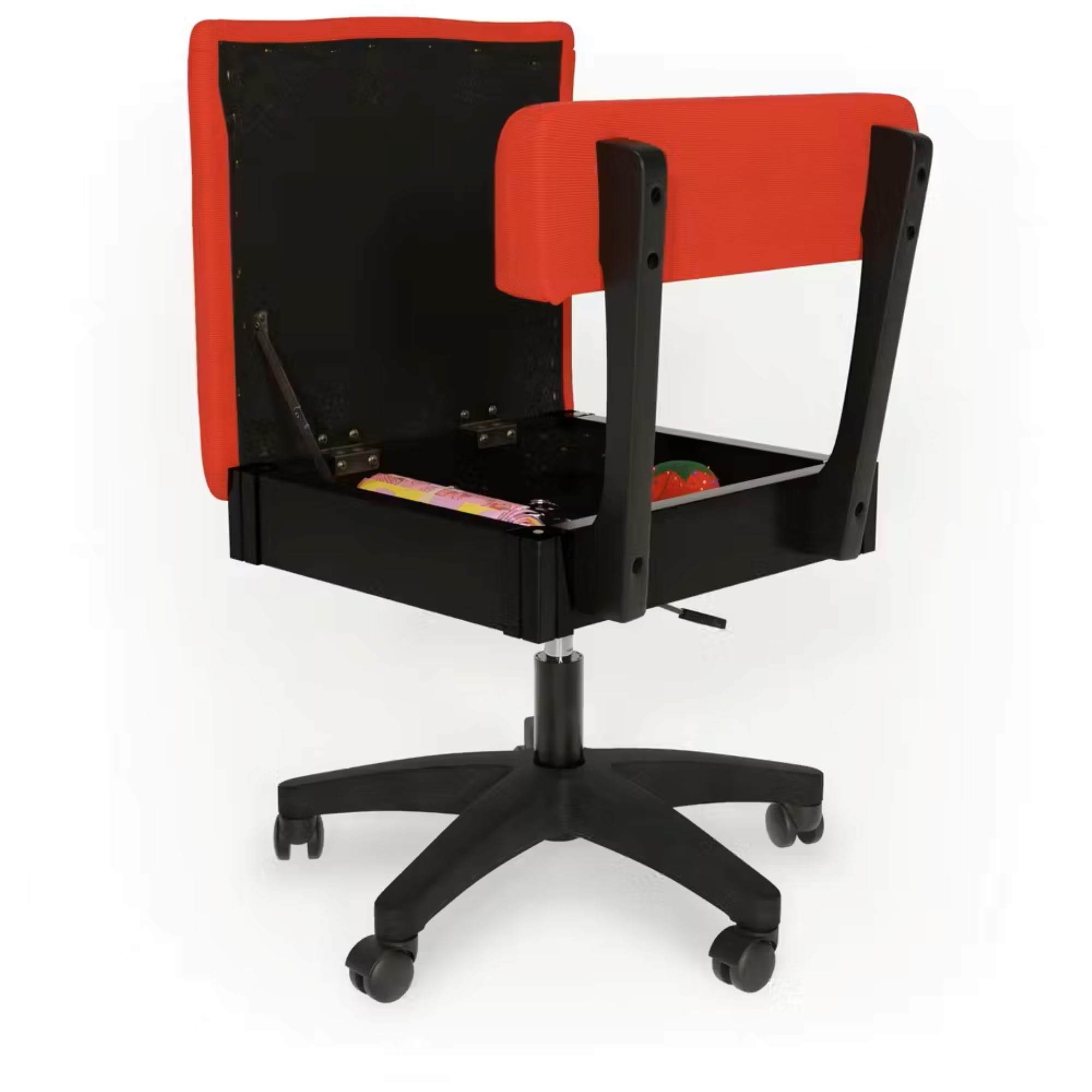 Arrow Sewing H8123 Adjustable Height Hydraulic Sewing and Craft Chair with Under Seat Storage and Solid Fabric, Lady Gray Fabric