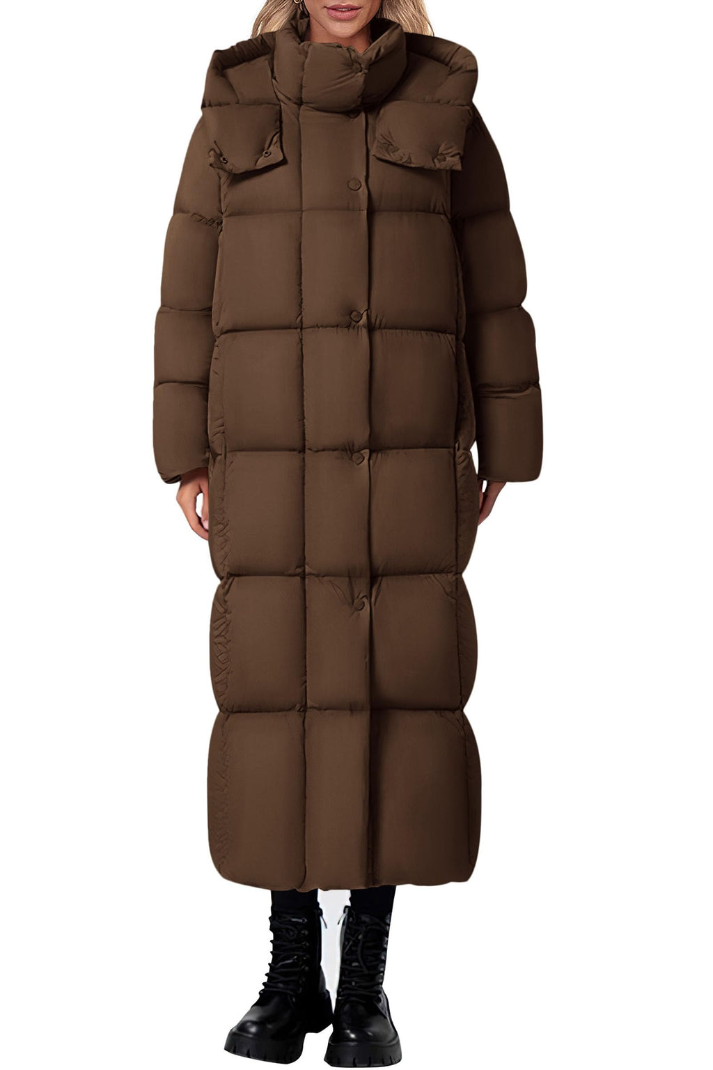 PRETTYGARDEN Women's Winter Long Puffer Coats Hooded Zip Up Casual Thickened Down Jackets Trendy Warm Clothes Outerwear