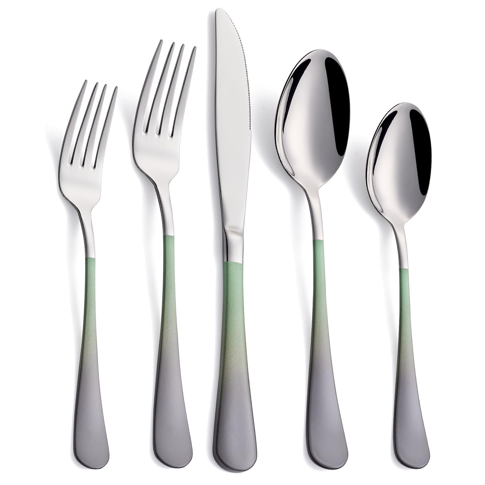 20-Pieces Blac and Pink Silverware Sets for 4,Pink Handle Stainless Steel Cutlery Set, Include Forks Spoons and Knives Set, Dishwasher Safe Utensil Sets for Home Restaurant