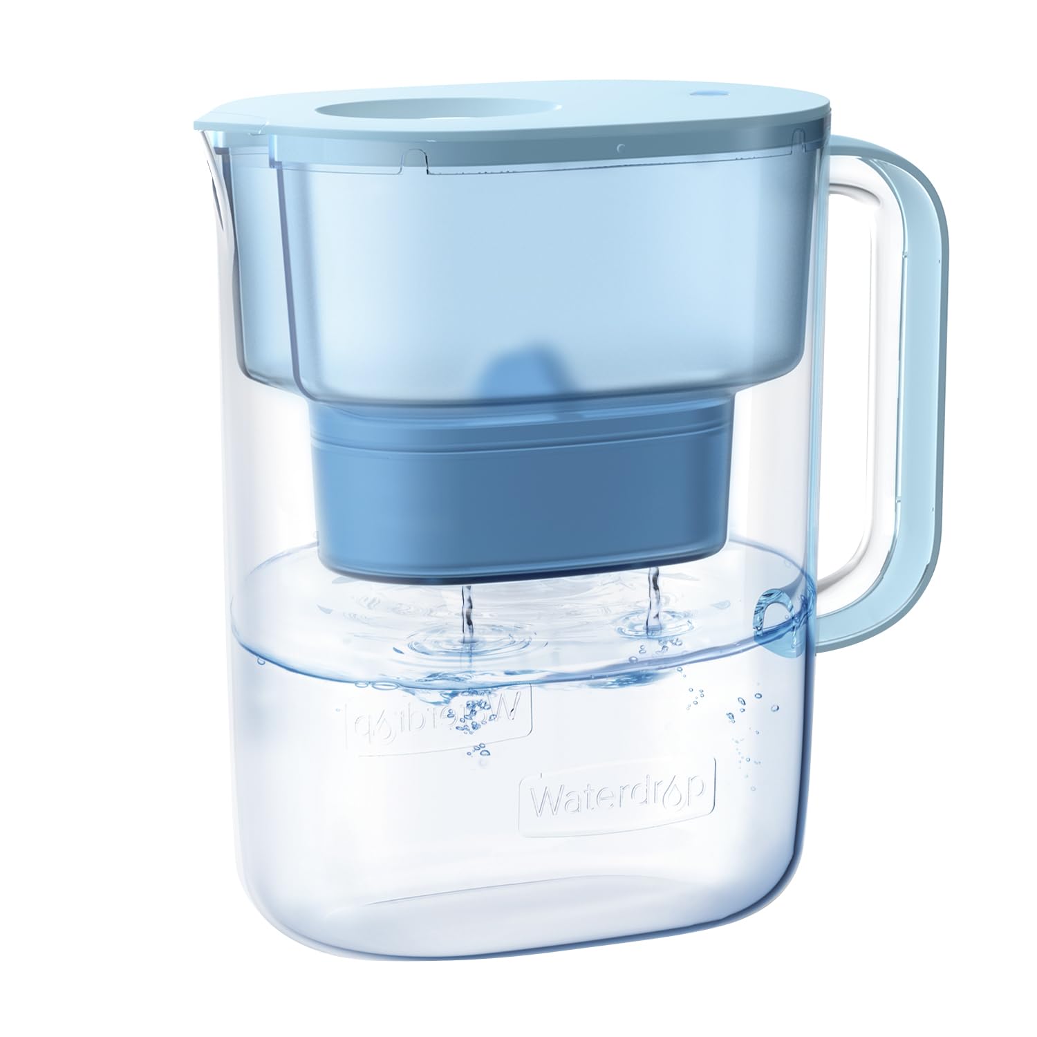 Waterdrop PT-07B Water Filter Pitcher, 10-Cup, NSF Certified Water Filter Pitcher, 200-Gallon Long-Life Filter, Reduces PFOA/PFOS and Chlorine, 5X Longer Filter Life, Blue