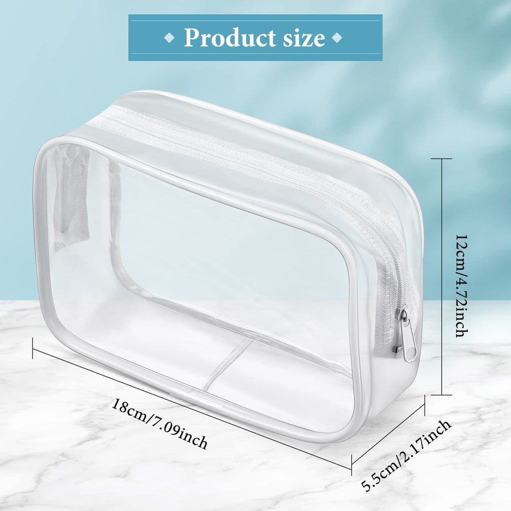 Weewooday 12 Pieces Clear Makeup Bags Cosmetic Storage Bags PVC Zipper Pouches Travel Waterproof Makeup Plastic Case for Women Organizing Toiletries Traveling Bathroom(Medium,Black)