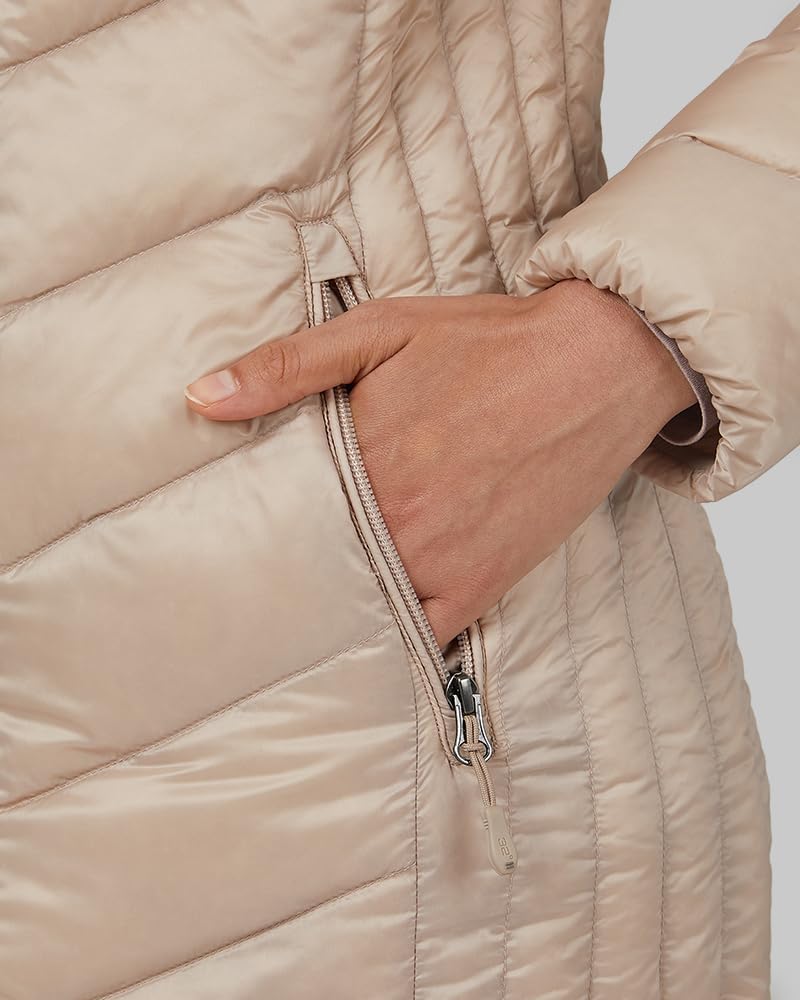 32 Degrees Heat Women’s Ultra-Light Down Packable 3/4 Jacket – Lightweight Travel Puffer Coat