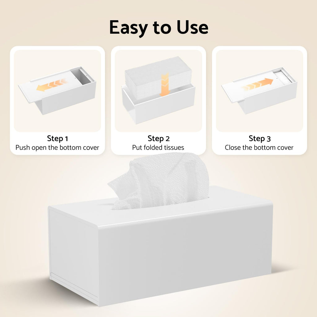 HIIMIEI Tissue Box Cover, Acrylic Tissue Holder Napkin Dispenser for Home Office Restaurant Desk Decor, Black Square 5.4x5.4x5.4''