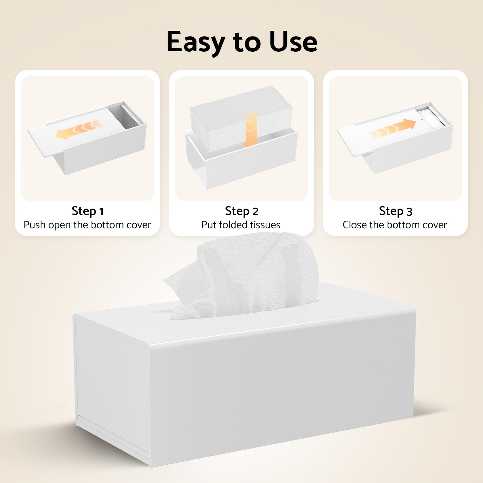 HIIMIEI Tissue Box Cover, Acrylic Tissue Holder Napkin Dispenser for Home Office Restaurant Desk Decor, Black Square 5.4x5.4x5.4''