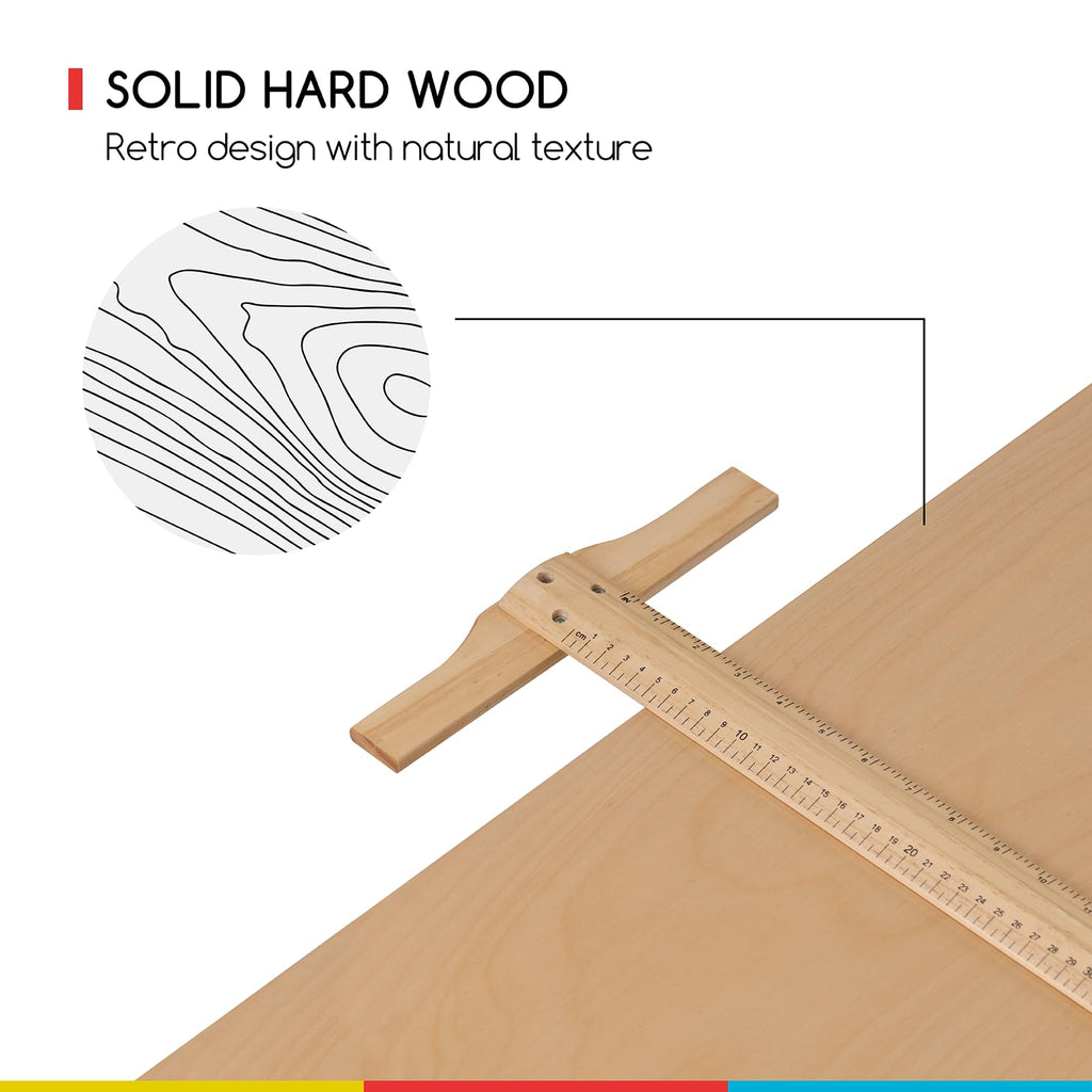 MEEDEN Wood Drafting Table & Stool Set,Artist Stool and Craft Table with Adjustable Height,Tiltable Tabletop for Artwork, Graphic Design, Reading, Writing
