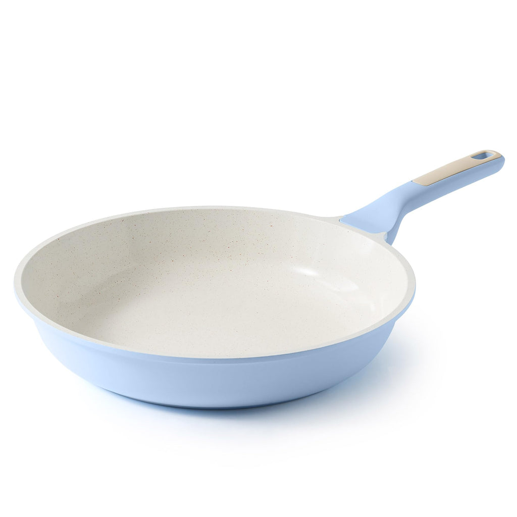 SENSARTE Nonstick Ceramic Frying Pan 8-Inch, Healthy Non Toxic Skillet, Induction Compatible Omelet Pan with Heat Resistant Handle, PFAS-Free, Cream White
