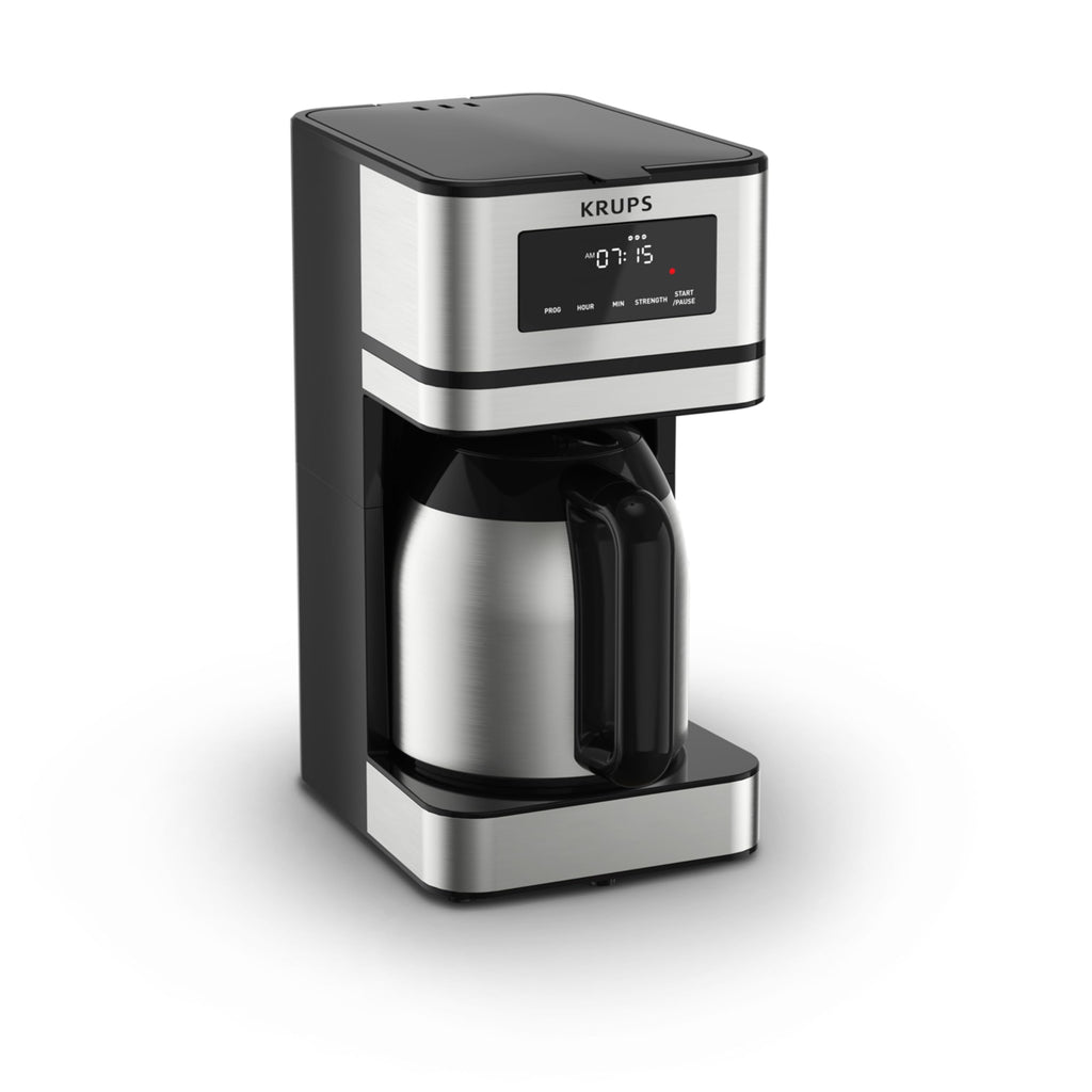 KRUPS Simply Brew Coffee Maker - Multi-Serve 4-in-1 with Stainless Steel Travel Tumbler, Black, 14oz