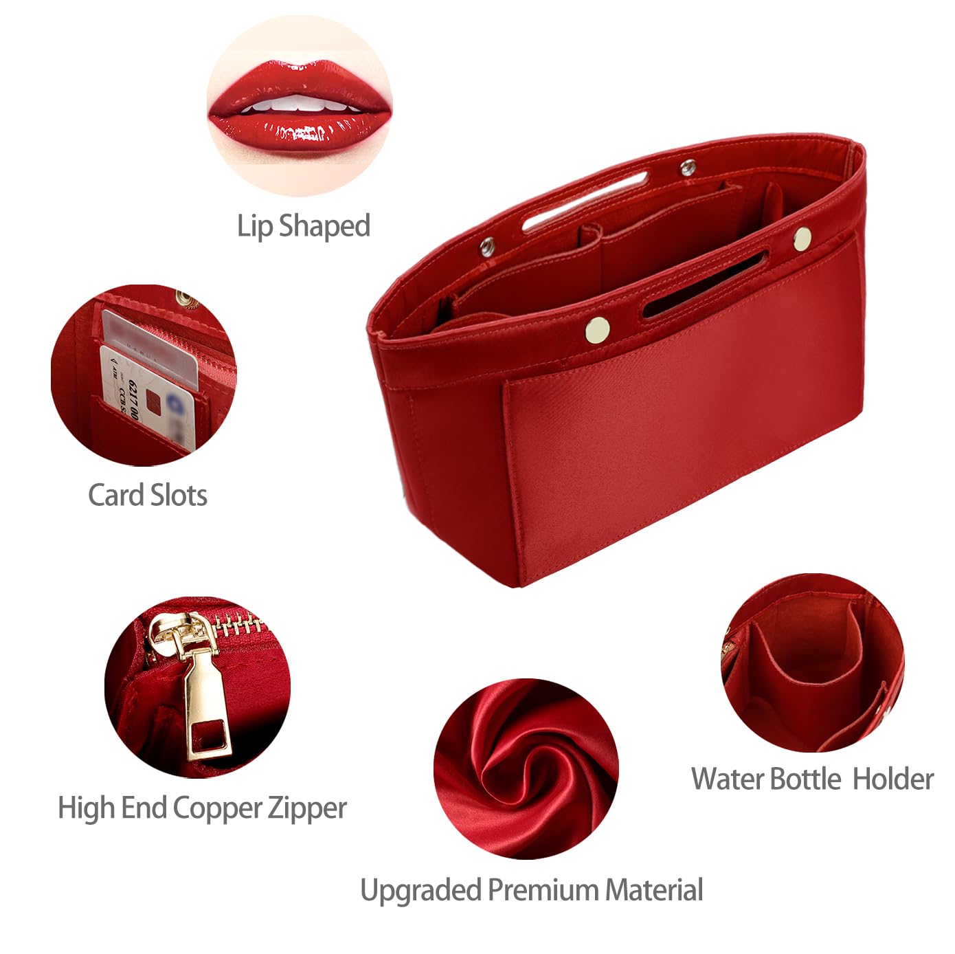 ZTUJO Purse Organizer Insert For Handbag & Tote Shaper,Tote Bag Organizer Insert For Speedy Neverful, 6 Sizes(Small, Silky Brown)