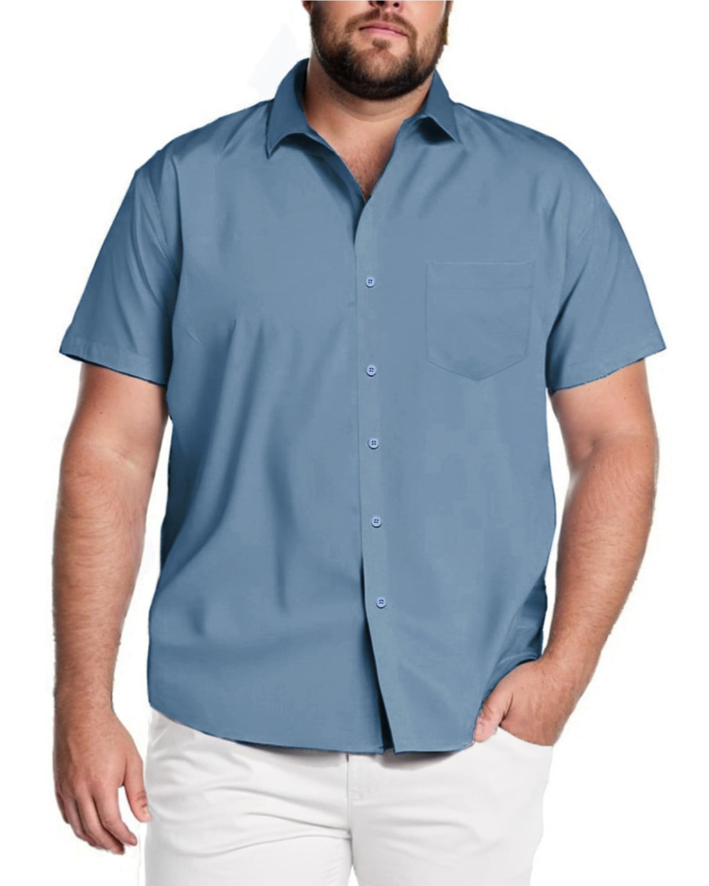 COOFANDY Big & Tall Shirts for Men Short Sleeve Button Down Casual Dress Shirts