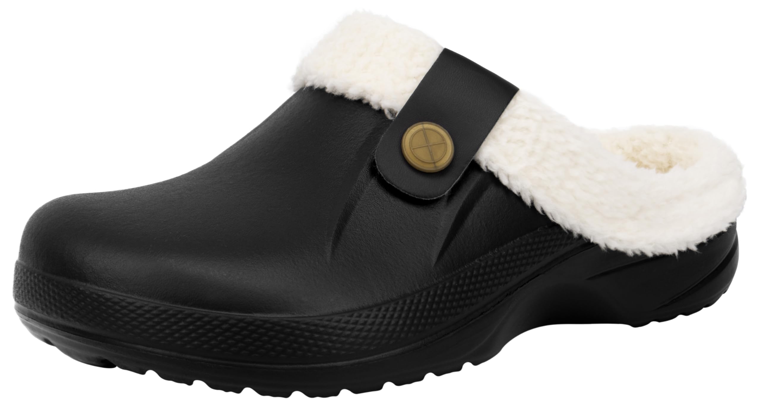 ChayChax Women and Men Fur Lined Clogs Memory Foam Warm Fuzzy Slippers Winter Waterproof Indoor Outdoor Slipper