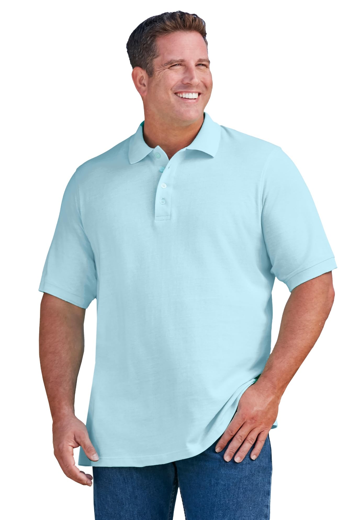 KingSize Men's Big & Tall Shrink-Less Classic Cotton Polo Shirt