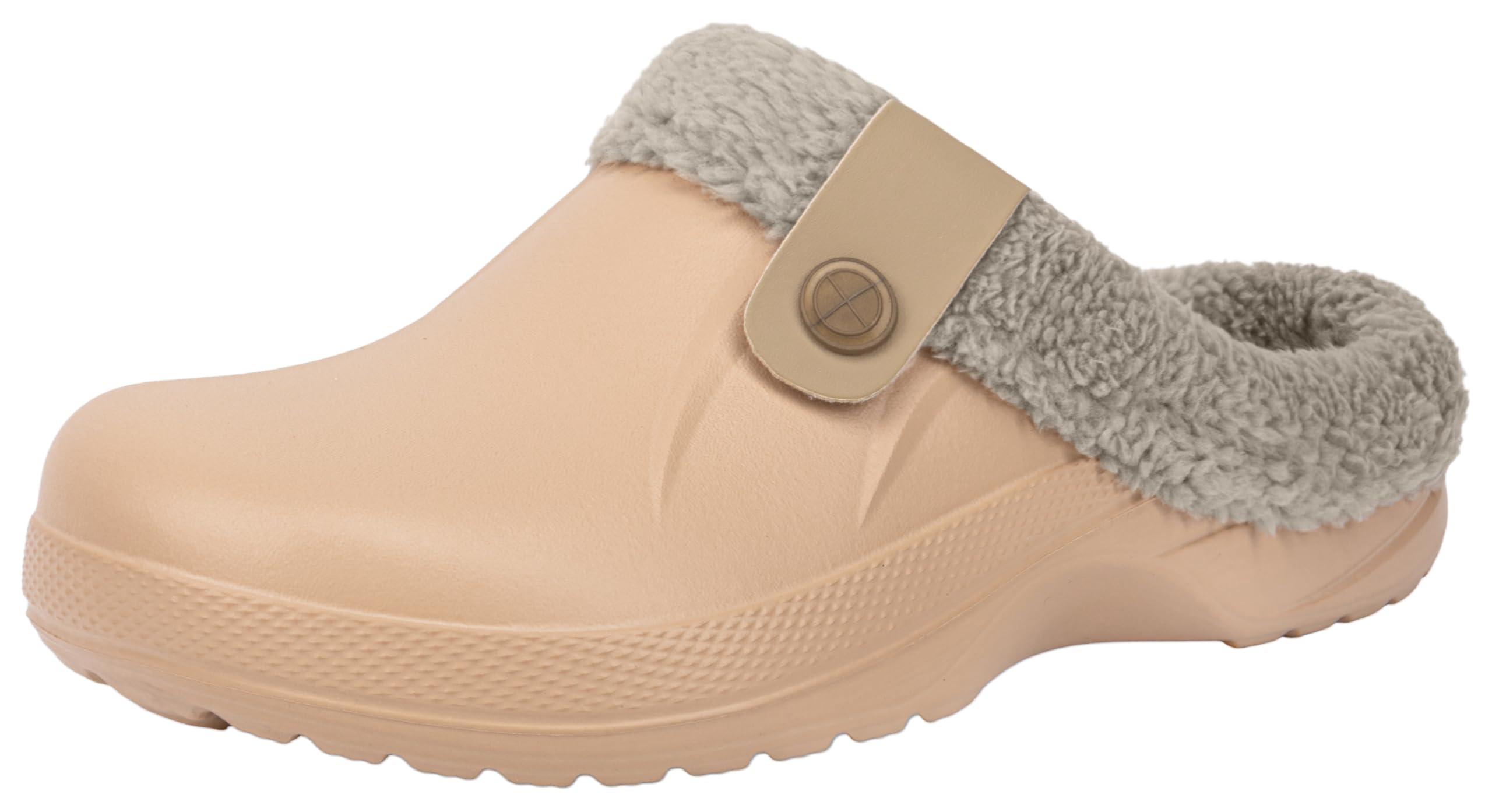 ChayChax Women and Men Fur Lined Clogs Memory Foam Warm Fuzzy Slippers Winter Waterproof Indoor Outdoor Slipper