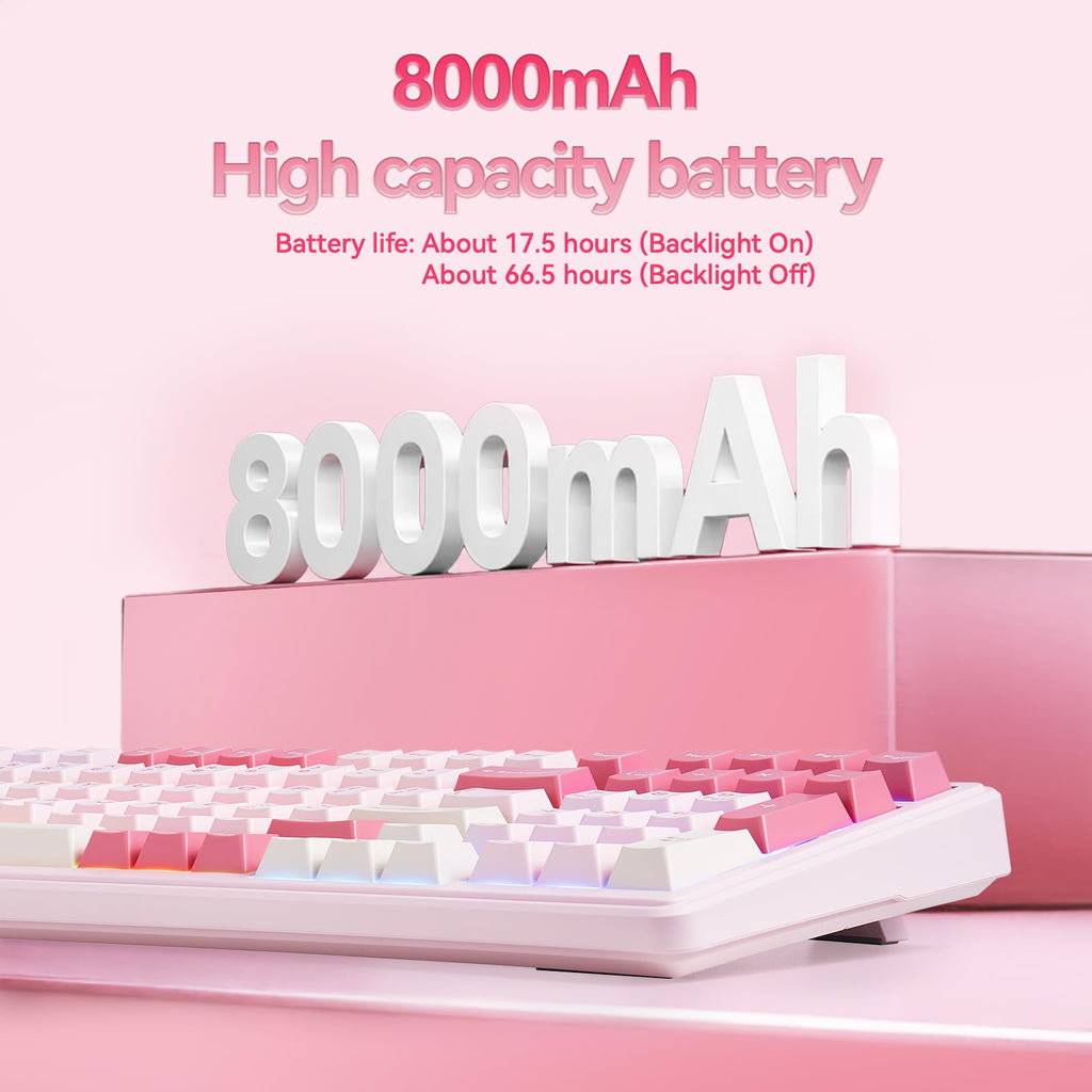 Aula F99 Mechanical Gaming Keyboard, Wireless Creamy Keyboard Hot Swappable Custom Keyboards Rechargeable, Tri-Mode BT5.0/2.4GHz/USB-C, Pre-lubed Linear Switches, RGB Backlit, Gasket Structure