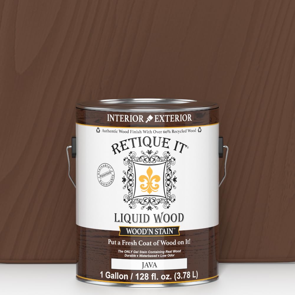 Retique It Wood'n Stain - Liquid Wood Gel Stain Interior/Exterior (08 oz (Half-Pint), 35 Dark Oak)