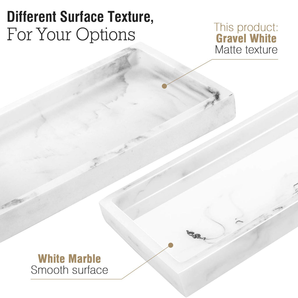 Luxspire Bathroom Vanity Tray, Resin Dresser Jewelry Ring Dish Tank Storage Kitchen Sink Countertop Organizer Plate Holder for Perfume Candles Soap Towel Plant Bathroom Accessories, M, Matte Black