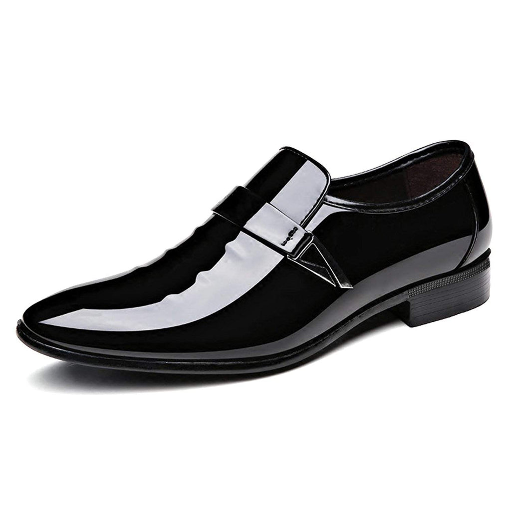 ZZHAP Men's Pointed-Toe Tuxedo Dress Shoes Casual Slip-on Loafer