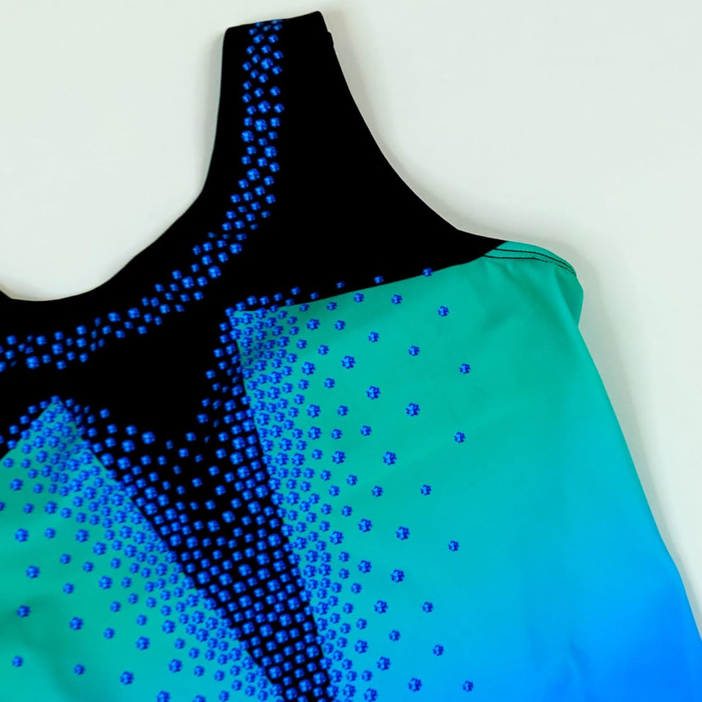 GK Girls Dazzling Diamonds Gymnastics Leotard - Dance Costume with Matching Scrunchie for Toddlers, Children, Juniors (
