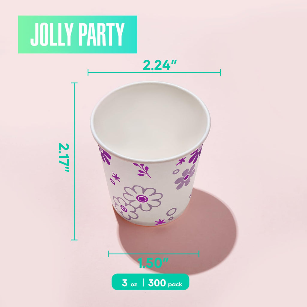[300 Pack] 3 oz Paper Cups, Blue Mouthwash Cups, Disposable Bathroom Cups, Cold Beverage Drinking Cup for Water Coolers, Party, Home and Office