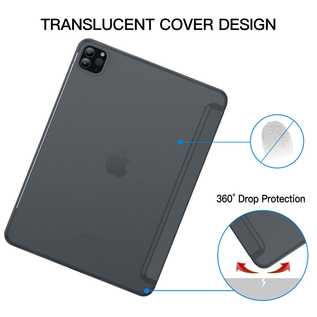 JETech Case ONLY for iPad Pro 11-Inch, 2022/2021/2020/2018 Model, Compatible with Pencil, Cover Auto Wake/Sleep (Black)