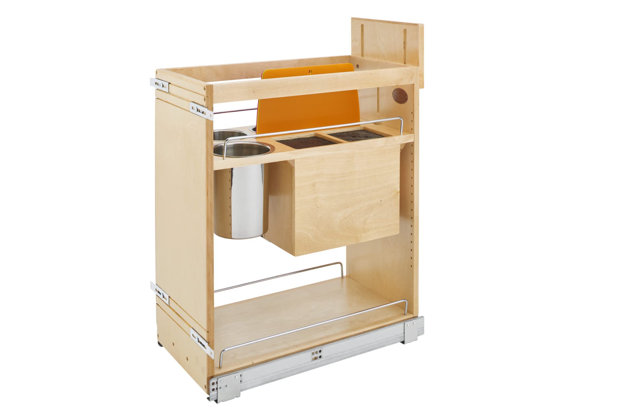 Rev-A-Shelf Wood Base Cabinet Knife Block Pullout Organizer w/Soft-Close