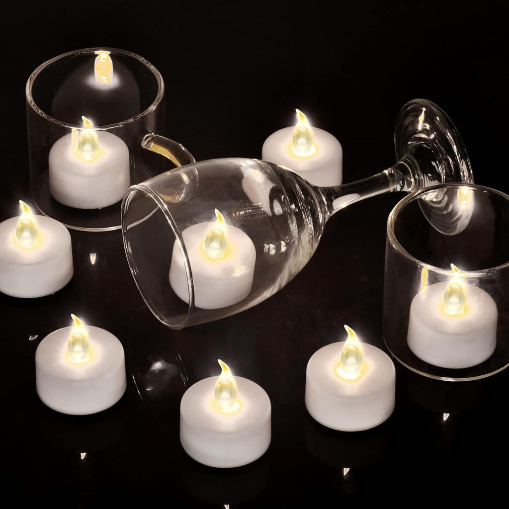 Tea Light Candles with Remote Control,Flickering Flameless LED Candle,Long Lasting 400+Hours,Battery Operated with Timer for Home Decoration Seasonal &Festival Celebration Warmyellow (5pcs)