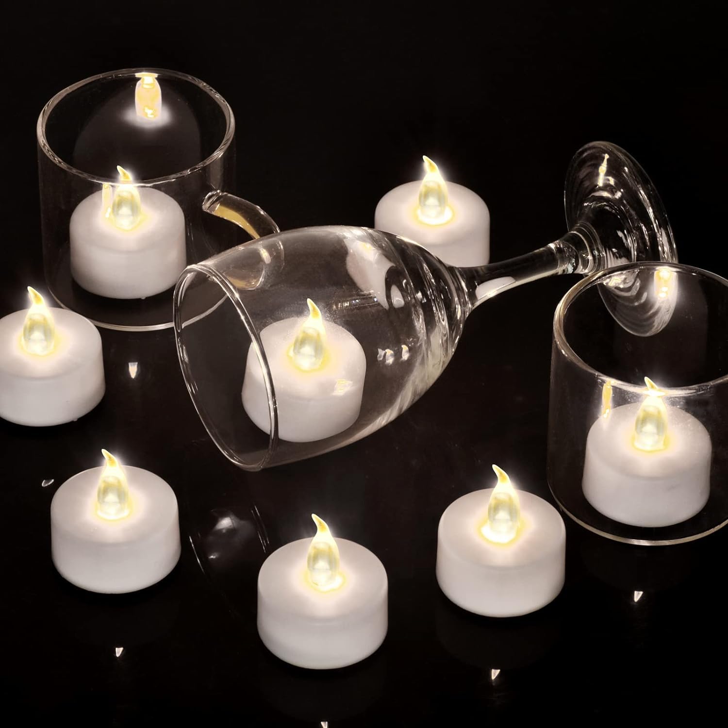 Tea Light Candles with Remote Control,Flickering Flameless LED Candle,Long Lasting 400+Hours,Battery Operated with Timer for Home Decoration Seasonal &Festival Celebration Warmyellow (5pcs)