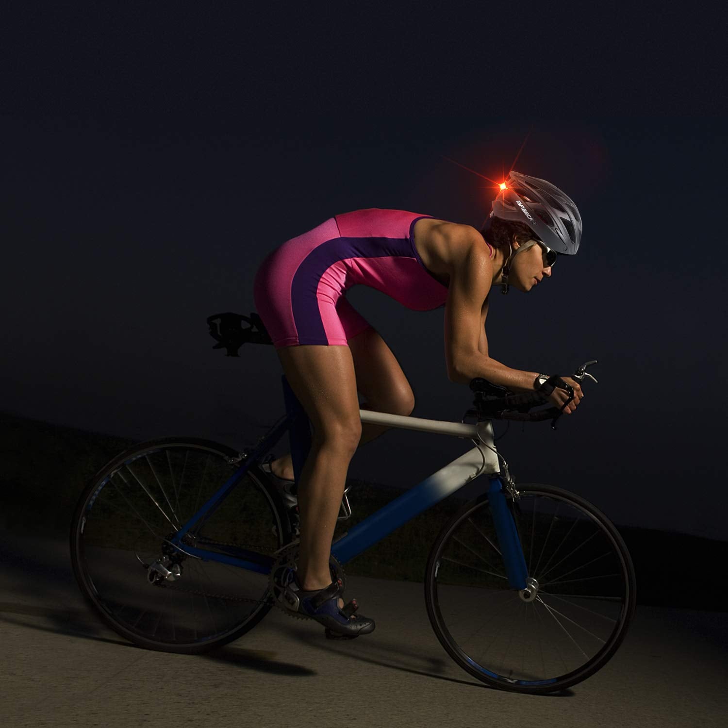 Bike Helmet, Basecamp Bicycle Helmet with Rear Light & Detachable Magnetic Goggles Lightweight Cycling Helmet Adjustable for Adult Men Women Mountain & Road (BC-069)