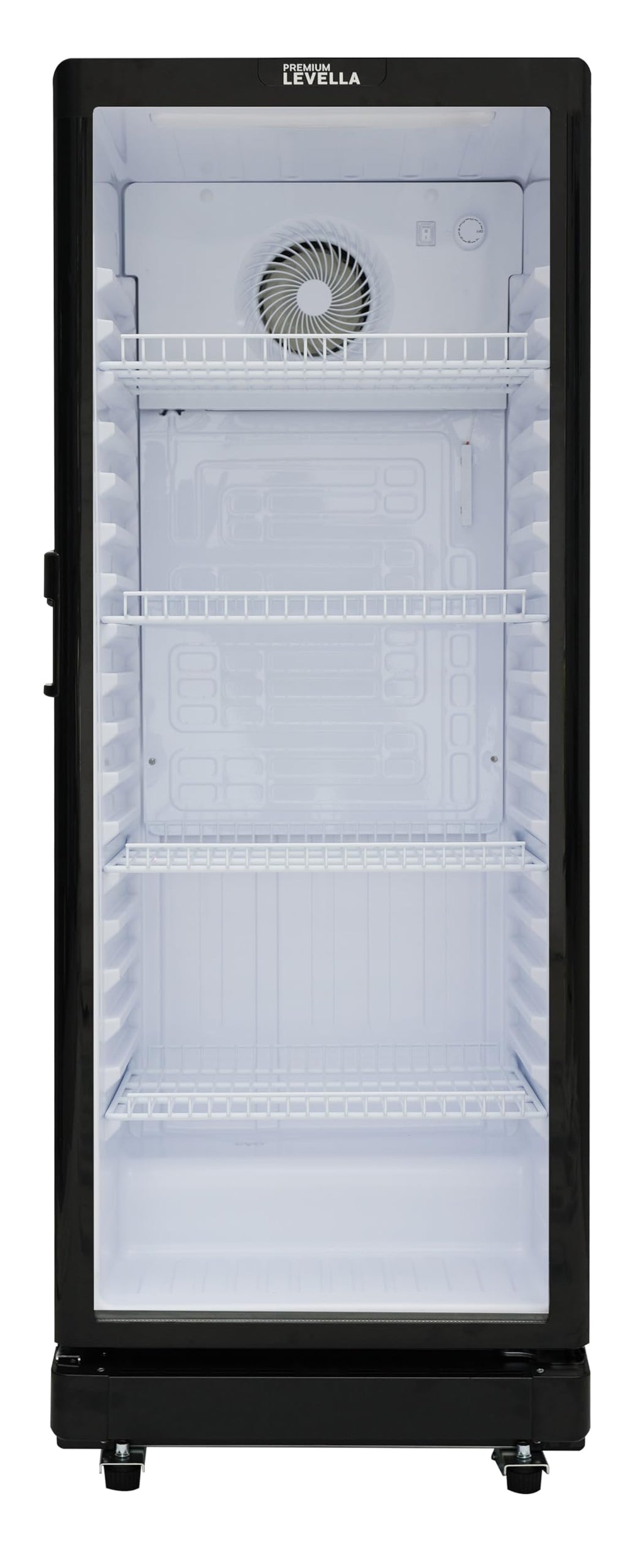 PremiumLevella PRF37DX Glass Door Display Refrigerator 3.1 cu ft Commercial Beverage Cooler Merchandiser - Black