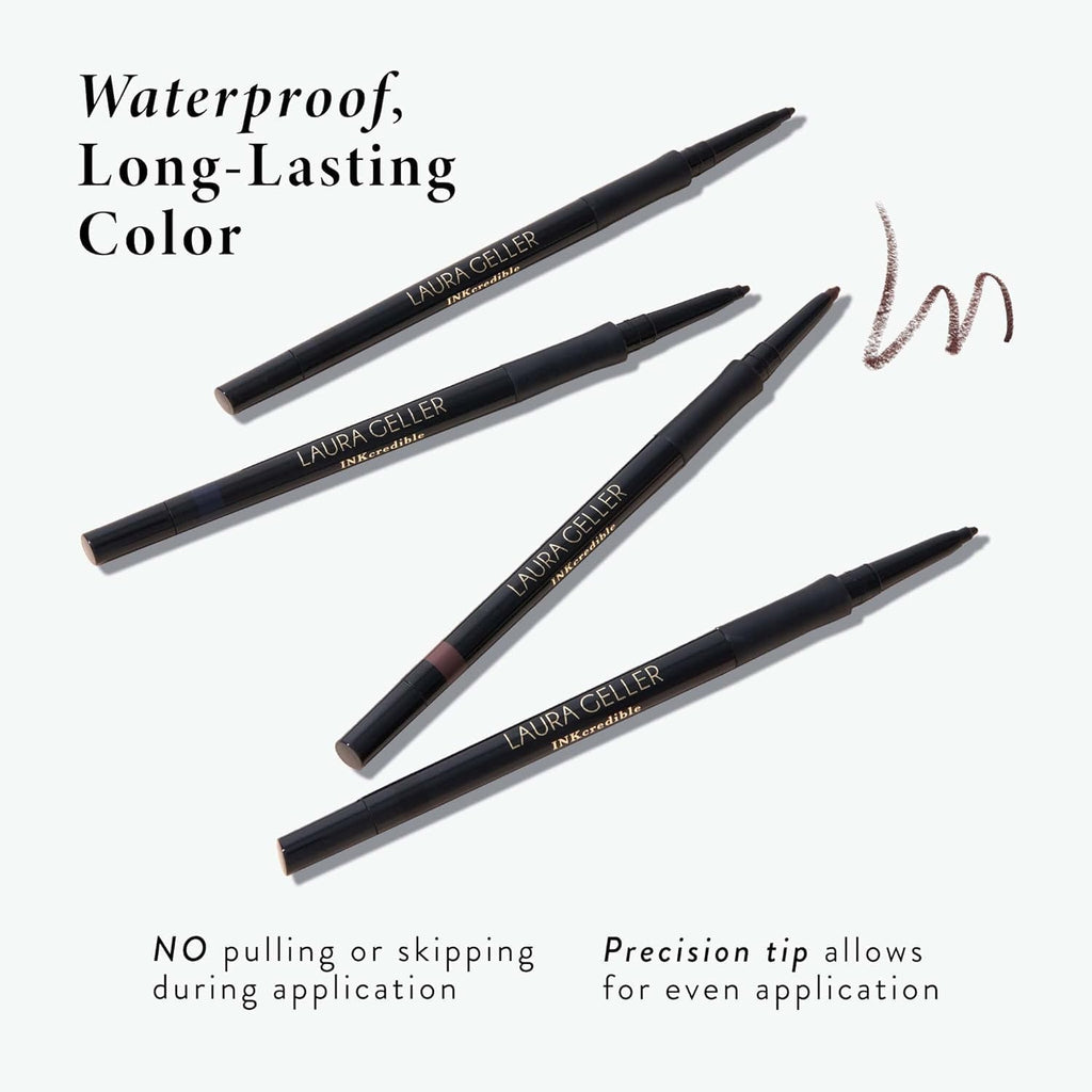 LAURA GELLER NEW YORK INKcredible Gel Eyeliner - Blackbird - Waterproof Smudge-proof Eyeliner Pencil - Built in Sharpener