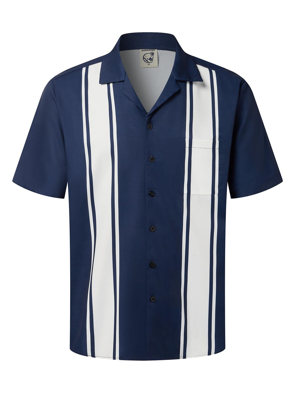Hardaddy Men's Camp Collar Retro Vintage Bowling Button Down Shirt with Pocket Casual Short Sleeve Beach Shirts Summer