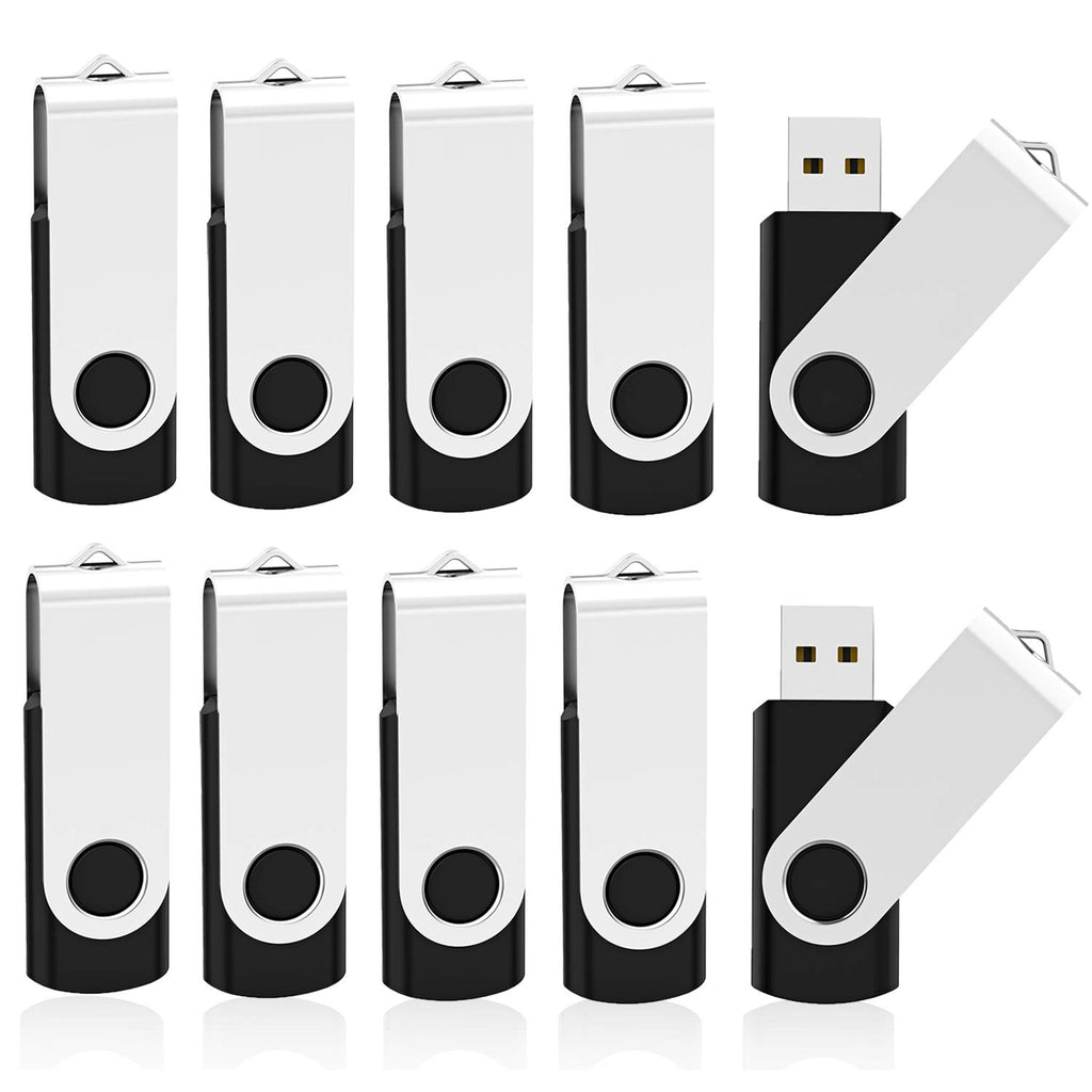 KOOTION 10 X 1GB USB Flash Drive 1gb Flash Drive Swivel Thumb Drive Memory Stick Keychain Design Blue