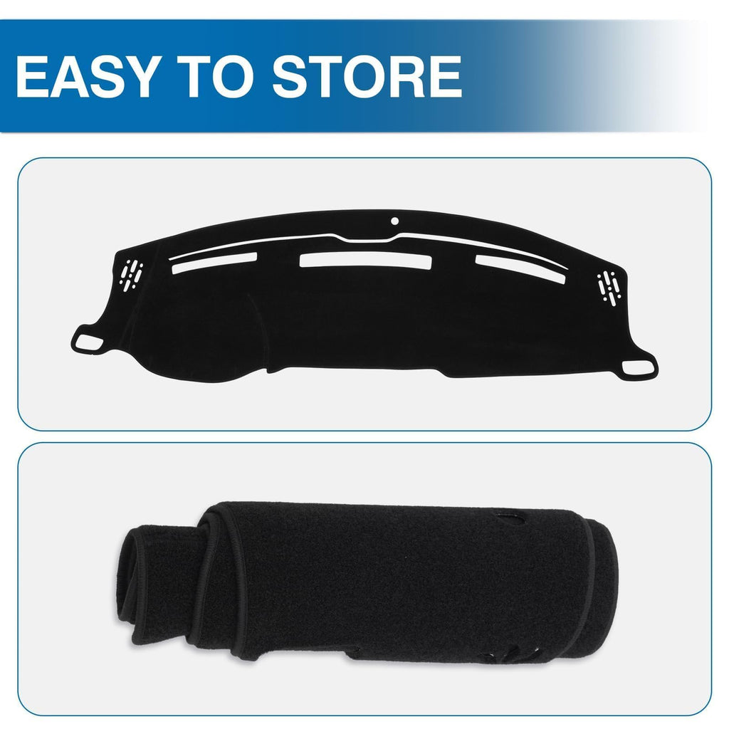 KUST Black Dash Cover for Ford Ranger 1995-2011/Ford Explorer 1995-2001/Mazda B2300 B2500 B3000 B4000 1995-2008/Mercury Mountaineer 1997-2001 Polyester Dashboard Cover Accessories for Ranger
