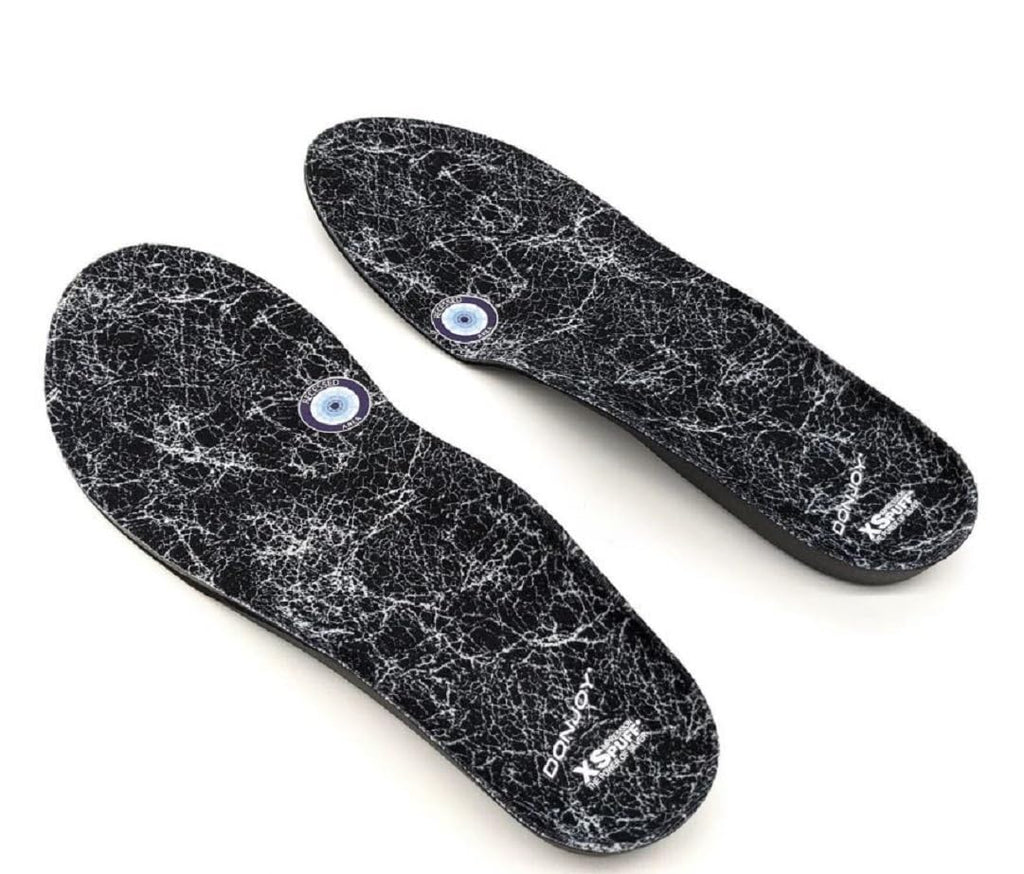 DonJoy Arch Rival Pre-Fabricated Silver-Coated Fibers Woven Orthotic Inserts Pair with Elevated Heel (Size A, Black)