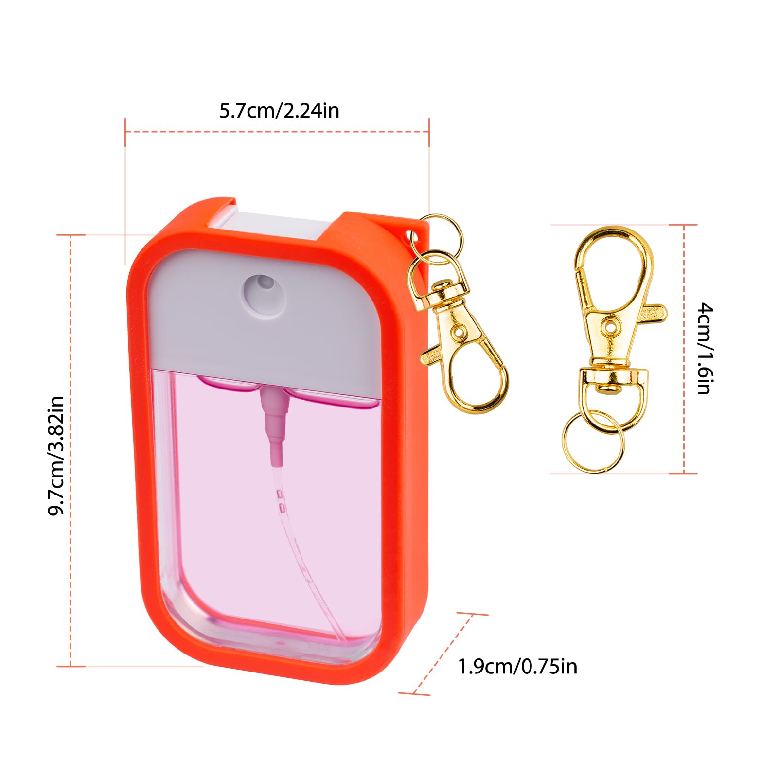 VANEST Silicone Case Compatible with Touchland Hand Sanitizer Spray, Protective Case with Keychain for Spray 1 fl oz