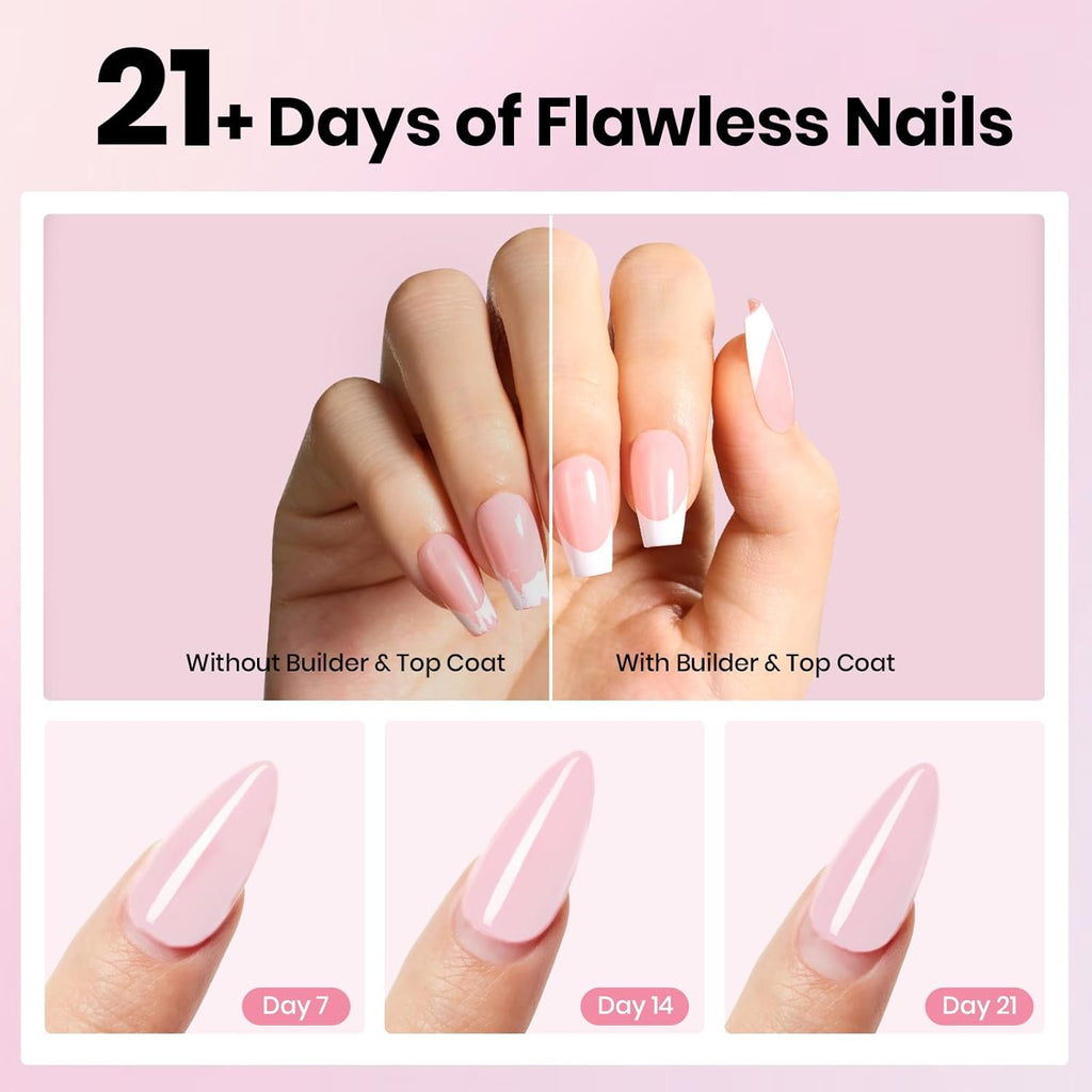 Beetles 2Pcs 15ml Gel Base and Top Coat Set - Upgrade No Wipe Extra Glossy Top Coat Finish for Gel Nail Polish, Soak Off UV/LED Lamp Needed, Essentials for Long-Lasting Manicure Kit