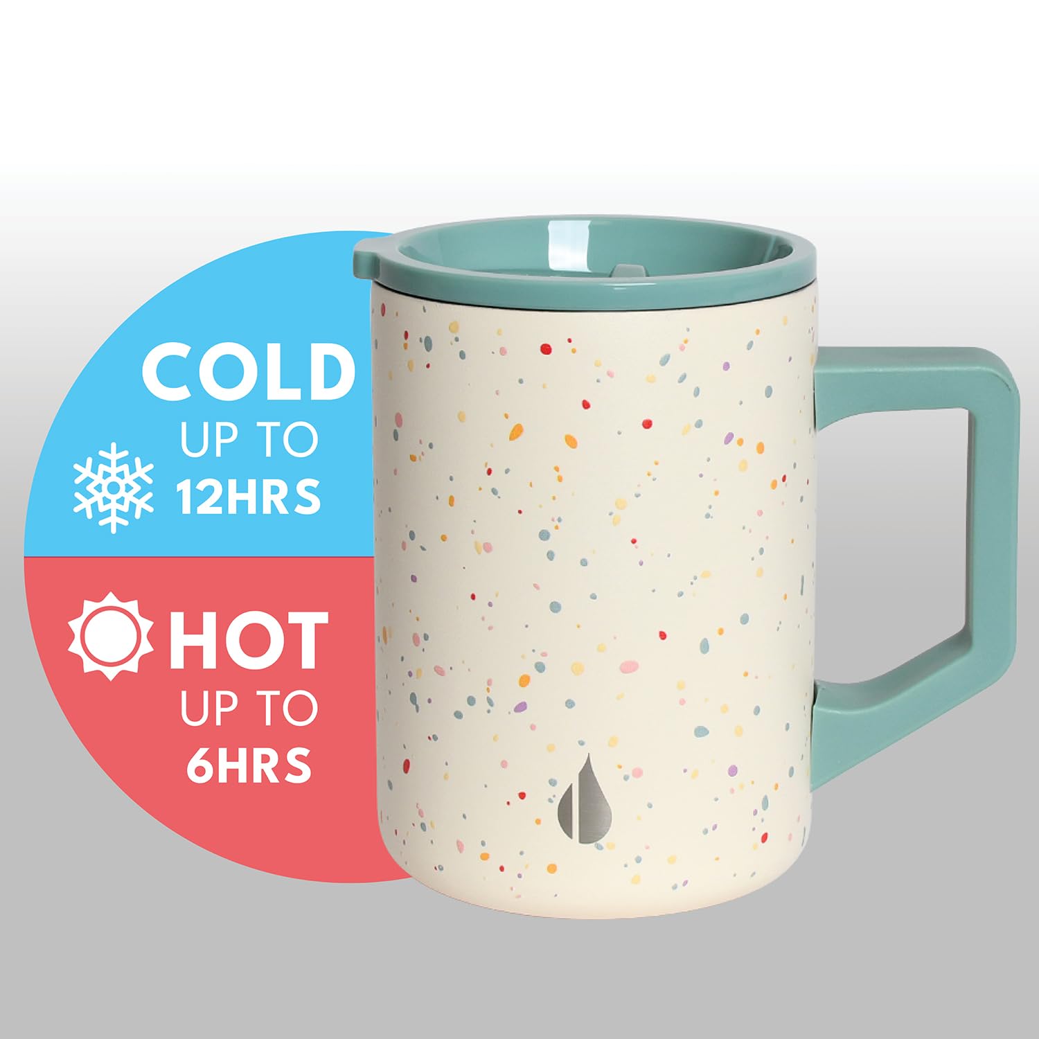 Elemental Insulated Coffee Mug - Triple-Wall Stainless Steel Summit Travel Cup for Hot and Cold Drinks - Thermal Coffee Mug with Lid and Handle for Camping, Office & Travel 12oz - Black
